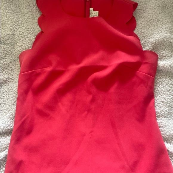 J. Crew Womens Shift Dress Sleeveless Round Neck Back Full Zip Coral 6 scallop - Picture 5 of 8